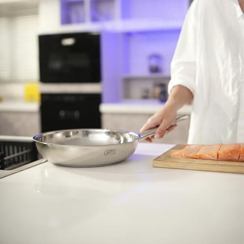 GIPFEL INTERNATIONAL - Tri Ply Stainless Steel Frying Pan Skillet Healthy Cookware - Fry Pans for Induction Gas Electric Stove & Oven Safe (10 inch) - Thumbnail 6