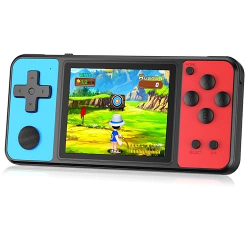 KAVOYI 32 Bit Handheld Games for Kids Built-in 139 Retro Video Games,3.0" IPS Screen Rechargeable Portable Arcade Gaming Player,Electronic Travel Toys for Boys Girls Birthday Blue-Red - Image 1