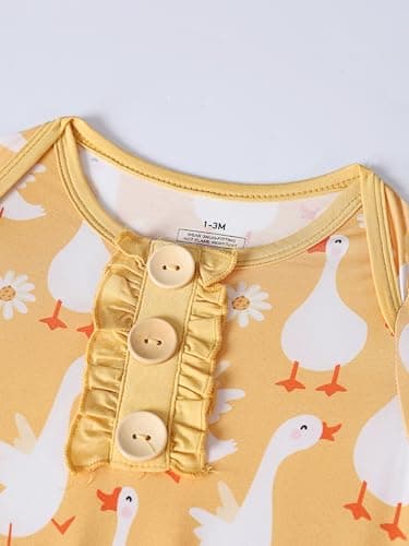 Baby Newborn Knotted Gown, Soft Breathable Viscose from Bamboo for Infant Home Coming Outfit, Knotted Gown with Headband (Ginger Goose, 1-3M) - Thumbnail 2