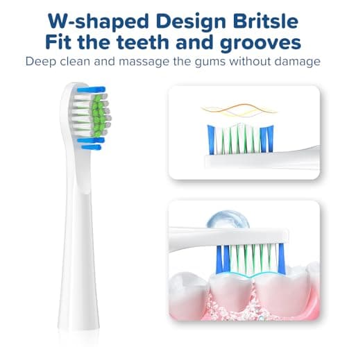 Harobey Replacement Toothbrush Heads 10 Pack Compatible with Bitvae Daily D2 Rechargeable Toothbrush, for D2 Toothbrush Heads Refills, White - Thumbnail 3