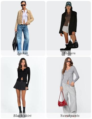 Gleeneat Cardigan Sweaters for Women Long Sleeve Button Down Up Going Out Tops Ribbed Knit Lightweight Cropped Cute Summer Shirts Fall Spring Cardigans 2026 Trendy Fashion Clothing Clothes Outfits - Thumbnail 3