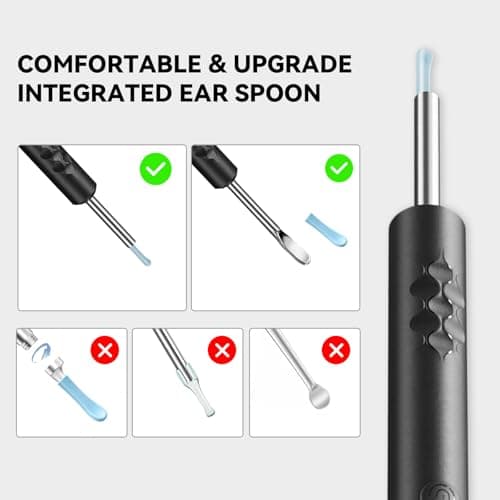Smart Visual Ear Cleaner with 1296P HD Camera Otoscope, 6 LED Lights Wireless Earwax Removal Tool with Replacement Tips, Waterproof Rechargeable for iOS & Android Smartphones - Thumbnail 5