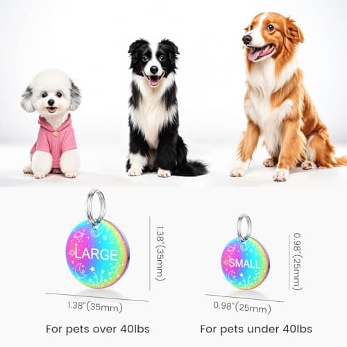 YEHANTI Dog Tags Personalized for Pets with Name Pattern Art Design - Engraved with Laser - Stainless Steel Cats Dogs ID Tags - Stylish Dog Collar Accessories (Round) - Thumbnail 3