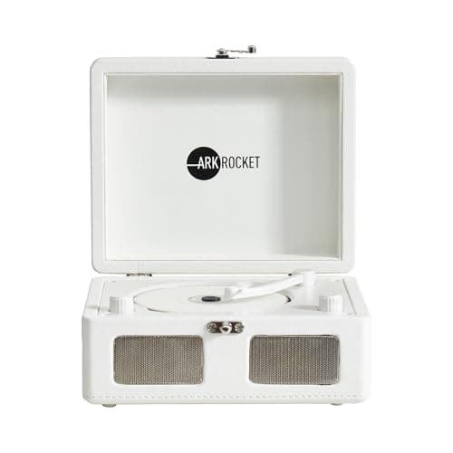 Arkrocket Ginny Portable Mini Bluetooth CD Player — Retro Mint Green Bluetooth Speaker | Plays CDs, Radio, USB & AUX | Compact Portable Stereo with Rechargeable Battery - White - Thumbnail 2