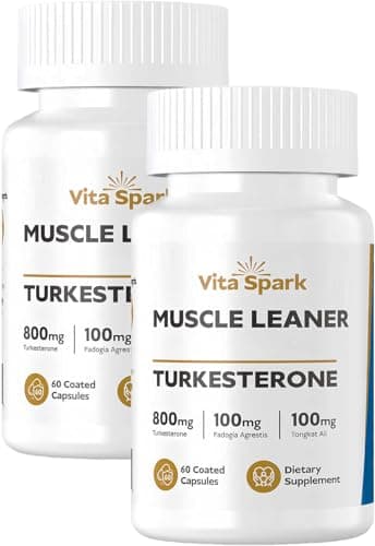 Vita Spark Turkesterone Muscle Leaner - 20:1 Extract 16,000mg with Tongkat Ali & Fadogia Agrestis, High Potency Men's Supplement for Performance, Energy, Vitality, Stamina & Strength |120 Capsules - Image 1
