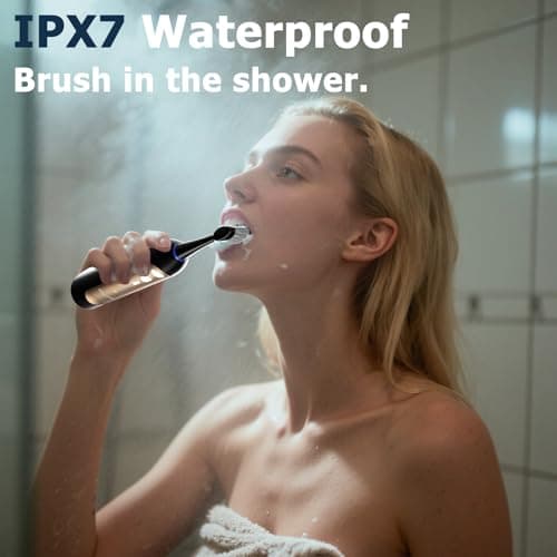 Ducard Electric Toothbrush with Water Flosser, 3 Sonic Toothbrush Modes & 5 Water Flossing Pressure for Deep Clean, IPX7 Waterproof for Shower, Rechargeable Flosser for Braces Sensitive Gums, 4 Heads - Thumbnail 5