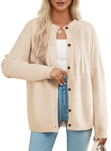 Dokotoo Cardigan Sweaters for Women Lightweight 2026 Fall Outfits Fashion Trendy Women's Open Front Business Casual Crewneck Crochet Knit Womens Cardigans Winter Sweaters - Image 1