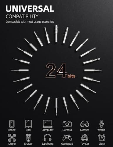 iFu Mini Electric Screwdriver, 42-in-1 Precision Screwdriver Set, Cordless, Magnetic Storage, 5/32''Hex, For Electronics Phone Camera Laptop Watch - Grey - Thumbnail 3