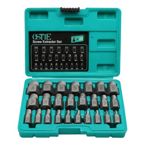 OSTTE 25Pcs Bolt Extractor Kit, Screw Extractor Set Hex Head, Multi-Spline Easy Out Bolt Extractor Tool, Removes Broken Stripped Screws Bolts, Cr-Mo - Image 1
