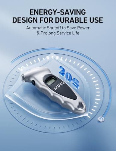 AstroAI Digital Tire Pressure Gauge 0-150PSI Calibrated to ANSI B40.7 +/-1PSI, Accurate in 0.1 Increments, 4 Units for Car Truck Bicycle with Backlight LCD, Silver - Thumbnail 5