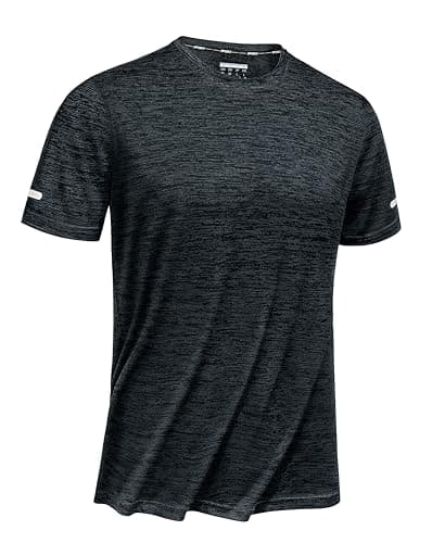 TACVASEN Athletic Shirts for Men Gym Shirts Men Short Sleeve Workout Running Crew Neck Summer Shirts Dry Fit Tshirts Shirts for Men Black - Image 1