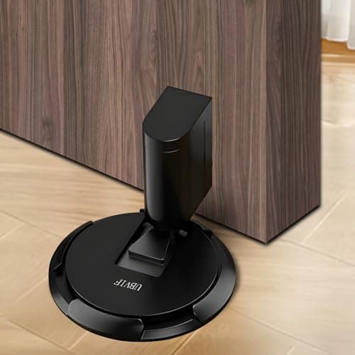 UBVIF No Magnetic Door Stopper, Adjustable, Mechanical Doorstop, Windproof Door Stop for Indoor, No Nails/Screws Needed,Heavy Duty Door Holder,Keep Door Open (1, Matte Black) - Image 1