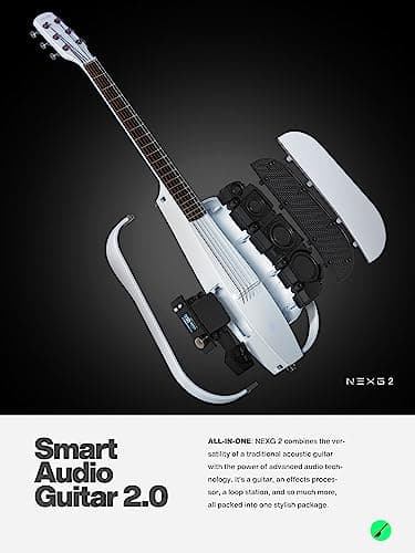 Enya NEXG 2 Basic Acoustic-Electric Guitar Carbon Fiber Travel Guitar Smart Acustica Electric Guitarra for Adults with 50W Wireless Speaker, Footswitch, and Gigbag - Thumbnail 2