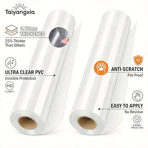 2 Pack Anti-Cat Scratch Furniture Protector, Single-Sided Sticky Couch Protector for Cats Claws,Cat Scratch Furniture Protector,Cat Scratch Furniture Door Protector for Sofa Tables (196.85" x 11.81") - Thumbnail 5
