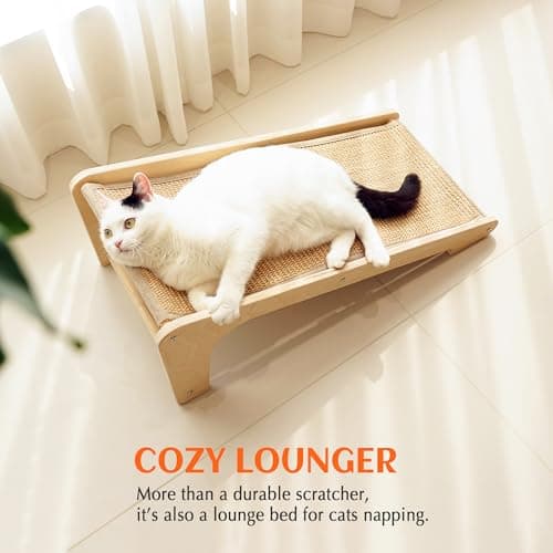 PETKARAY Cat Scratcher, Cat Sisal Scratching Ramp, L Shape Cat Scratch Pad for Indoor Cats, Wall Furniture Protector with Catnip Large - Thumbnail 6