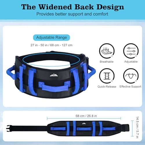 supregear Gait Belt - Anti-Slip Transfer Belt for Seniors, Nursing Safety Patient Assist with 7 Handles - Elderly, Bariatric, Handicap, Physical Therapy - PT Gate Strap Quick-Release Buckle - Thumbnail 2