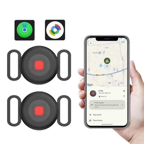 Dog Tracker Tag 2 Pack, Bluetooth Pet Tracker for Dogs with Collar Holder, Works with Apple Find My and Android Find Hub, Waterproof Anti-Lost Dog Tag Tracker for Collars - Image 1