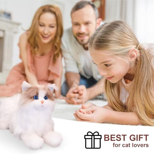 Chongker Stuffed Animals Handmade Realistic Cat Plush Toy for Elderly Adults Women Kids Cat Pet Lover Surprise Gifts - Thumbnail 6