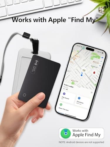 Lmrbelec Wallet Tracker Card Work with Apple Find My, Ultra-Slim Rechargeable Tracking Card Credit Card Tracker for Wallet, Luggage, Passport (for iOS, 2 Pack) - Thumbnail 2