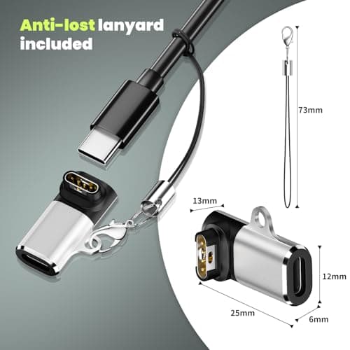 USB C Adapter Compatible with Garmin Watch 3Pack,Type C Cable Adapter Charging Cable Cord for Garmin Fenix 8 7 7S 6, Vivoactive 6 5 4S, Forerunner 55/165/970/570/945/265(Silver) - Thumbnail 5