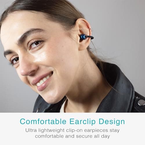 MEE audio Pebbles Air Open Ear True Wireless Earbuds - Bluetooth 5.3 Lightweight Earclip Headphones with Headset Microphone & Call Noise Reduction for Gym/Workouts/Sports and Gaming (Sapphire/Blue) - Thumbnail 2