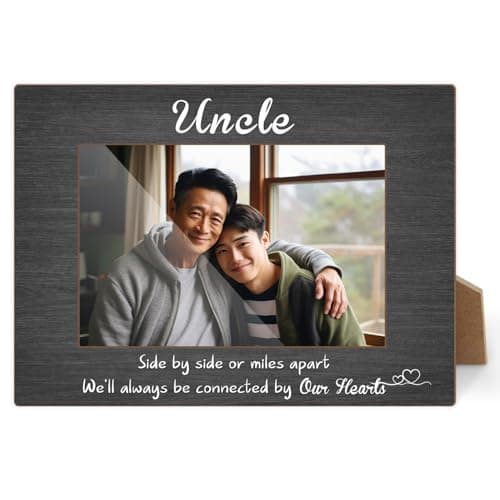HOUSPEAK Uncle Picture Frame, Side By Side Or Miles Apart 4x6 Photo Frame, Gifts for Father's Day Birthday Christmas Uncle from Niece Nephew, Tabletop Picture Frames for Desk Decor-13 - Image 1