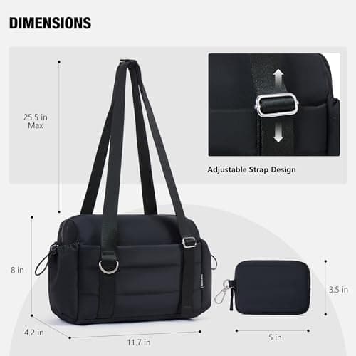 ROULENS Small Gym Bag for Women 2 Set Mini Gym Duffle Bag with Wet Compartment and Coin Wallet, Gym Tote Bag for Workout/Sport/Travel - Thumbnail 5