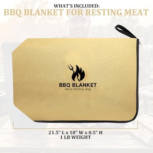 BBQ Blanket for Resting Meat, 21-Inch, Brown PU, 5-Layer Thermal Insulation, Insulated Brisket Bag for Camping, Picnic, and Party (Khaki) - Thumbnail 6