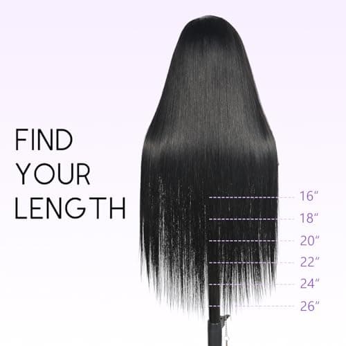 UNIKY Full Lace Human Hair Wigs 22 Inch Glueless Wigs Human Hair Straight Wigs Human Hair Wigs For Black Women Lace Front Wigs Human Hair 100% Handmade Invisible Full Lace Wig Natural Black - Thumbnail 5