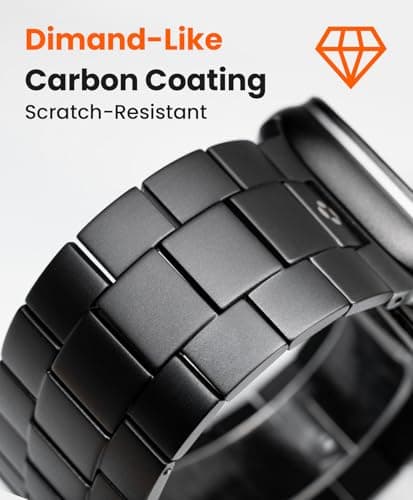 FiNESTONE Titanium Band for Apple Watch ULTRA & ULTRA 2 - Adjustable Apple Watch ULTRA Band 49mm - Magnetic Clasp and DLC Coating - Pure-Titanium, Lightweight, Black - Thumbnail 5