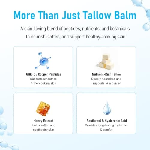 FIUMOT GHK-Cu Copper Peptides Cream– Whipped Tallow and Honey Balm Beef Tallow for Skin, Face & Body Butter Cream, Deep Hydration & Barrier Support Moisturizer 2 oz - Thumbnail 5