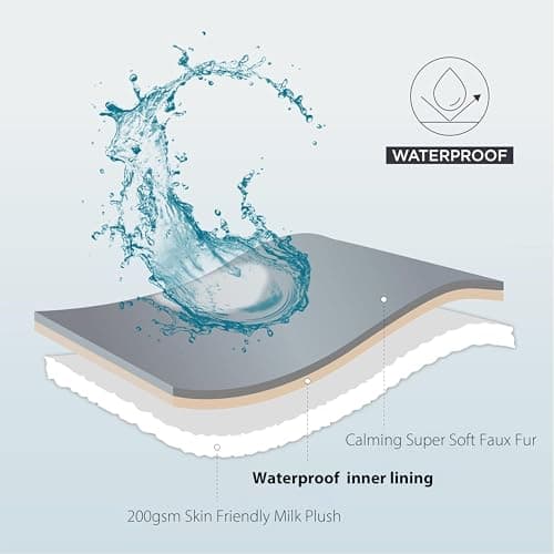 ZAKAPAWS Waterproof Pet Blanket for Large Dogs & Cats - Reversible Calming Plush, Washable Furniture Cover for Couch, Bed, Car Seat, Blocks Leaks, Stains & Pet Fur (Grey, 30"x40") - Thumbnail 4