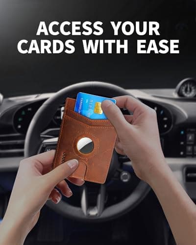 doeboe Mens Wallet - AirTag Compatible Bifold Wallet for Men, Slim Leather RFID Blocking 8-Card Holder (ID Window + Cash Pocket), Minimalist Front Pocket Gift Wallet [No AirTag Included] - Thumbnail 5