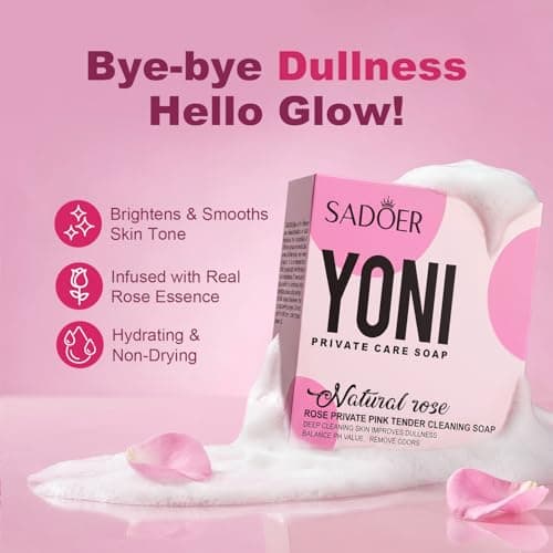 Natural Rose Yoni Bar Soap for Women, pH Balanced Intimate Care Feminine Wash with Real Rose Petals & Calendula, Premium Aircraft Box Packaging & Foaming Net, Multi-Pack Options YONI BAR (3 Pack) - Thumbnail 4