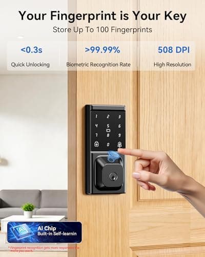 Fingerprint Smart Deadbolt Lock, Keyless Entry Door Lock - Thumbnail 3