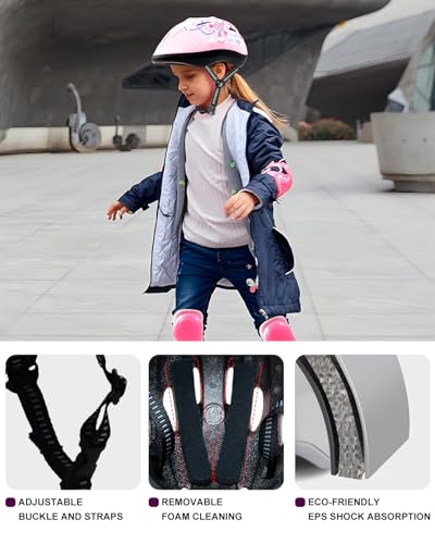 Girl Helmet for Bike,Kids Bike Pink Helmet for Girls Approximately Ages 3-10 Years Adjuastable and Multi-Sport, from Toddler to Kids CPSC Certicated - Thumbnail 4