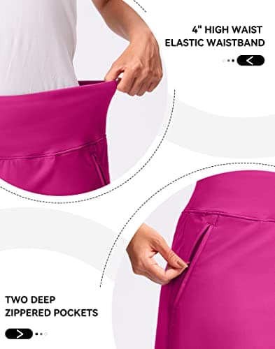 G Gradual High Waisted Golf Skirts for Women Tennis Skirt Zipper Pockets Skorts for Woman Athletic Workout Casual (Rose. XS) - Thumbnail 3