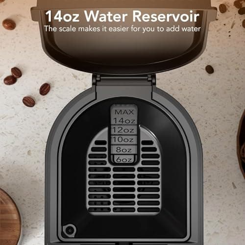 COWSAR Single Serve Coffee Maker, 2 in 1 Coffee Brewer for K-CUP Pod & Ground Coffee, 6-14 Oz Adjustable Brew Sizes, 14Oz Water Reservoir, Self-cleaning Compact Coffee Machine for Home Office Travel - Thumbnail 4