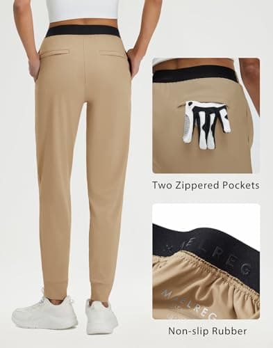 M MAELREG Women's Joggers with Pockets Stretchy High Waisted Sweatpants Drawstring Lightweight Athletic Track Pants - Thumbnail 3