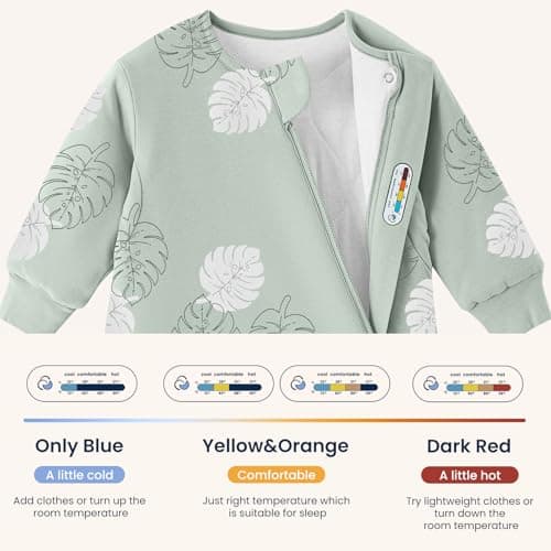 kaiya baby Unisex Sleeping Bag for Babies and Toddlers 2.5 Tog Sleep Sack 0-6Months, Long Sleeve Sleep Sack, Wearable Blanket Baby, Gifts for Baby - Thumbnail 6