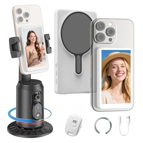 Nenong Vlog Selfie Monitor Screen Pro, Built-in Speaker and 360° Smart Face Tracking Tripod, 4.8" Rear Camera Display 4K 60fps, Portable Vlog Tool for Creators - Image 1