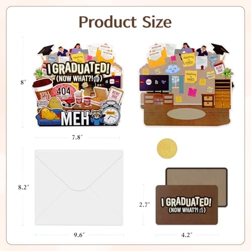 FaCraft Funny Graduation Cards - Relatable Meme I Graduated Now What Adulting is Hard Gifted Kid Burnout I'm Just a Girl/Guy 404 Error Future Not Found - 5-Layer Pop Up for Bestie Class of 2026 - Thumbnail 4