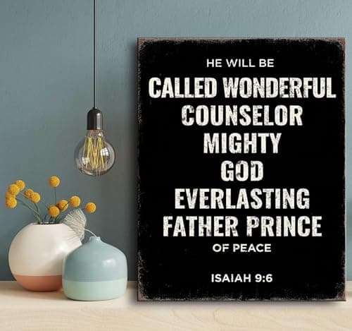 Isaiah 96 Bible Verse Scripture Canvas Wall Art Print - Gifts for catholic Women,for christians,Christian Inspirational Decor for Bedroom, Living Room, Office - Farmhouse Religious Wall Artwork Picture.A-432 - Thumbnail 6