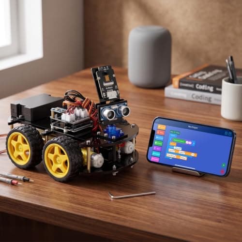 ELEGOO UNO R3 Smart Robot Car Kit V4 for Arduino Robotics for Kids Ages 8-12 12-16 STEM Science Kits Coding Gifts for 8 9 10 11 12 13 14 15 16 Year Old Boys Girls Teens Cool Engineering Building Toys - Thumbnail 3
