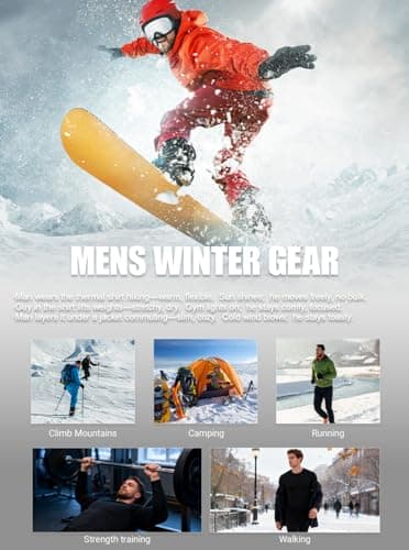 CYPER SUN Men‘s Thermal Compression Shirts 5 Pack Fleece Lined Base Layer for Cold Weather, Winter Workouts & Outdoor Activities Large - Thumbnail 6