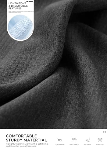 Obla Golf Quarter Zip Pullover for Men Mock Neck Sweatshirt Lightweight Sun Protection Men's Long Sleeve Golf Shirt (Charcoal Black Melange_XXXL) - Thumbnail 5