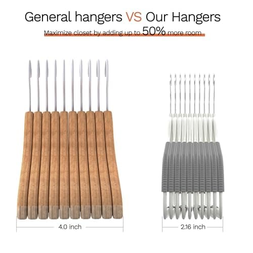 MLKJHHI 60 Pack Heavy Duty Plastic Hangers, Non Slip Clothes Hangers with Rubber Pads and 360° Hook - Thin Space Saving Hanger, Closet Organizer for Shirt, Pants, Suit, Skirt,Coat - Gray - Thumbnail 6