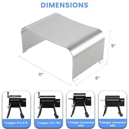 Stainless Steel Heat Baffle Diffuser Replacement for Traeger PRO 575 Pellet Grill, Flame Tamer for Traeger Ironwood 650/885 Pellet Grill Parts, Heat Shield for Traeger PRO 780 Pellet Grill and Smokers - Thumbnail 2