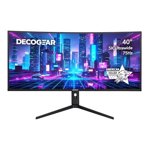 Deco Gear 40 Curved Ultrawide Nano IPS Monitor, 5120x2160 5K2K, 21:9, HDR10, AdaptiveSync, 100% sRGB, HDMI 2.0, DP, USB-C - Image 1