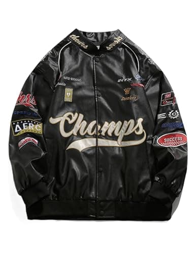 Aelfric Eden Faux Leather Jacket Oversized Racing Motorcycle Jackets Moto Coats Unisex Trendy Streetwear Jacket - Image 1